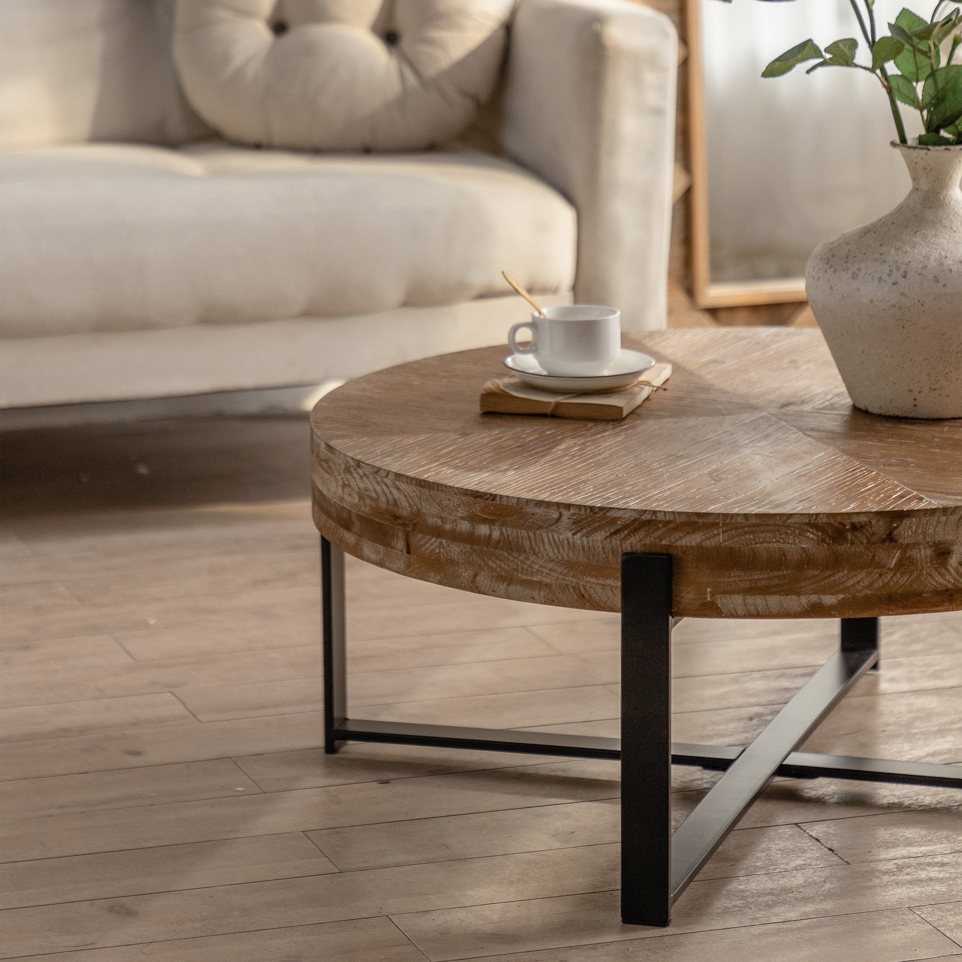 Modern Retro Splicing Round Coffee Table-3