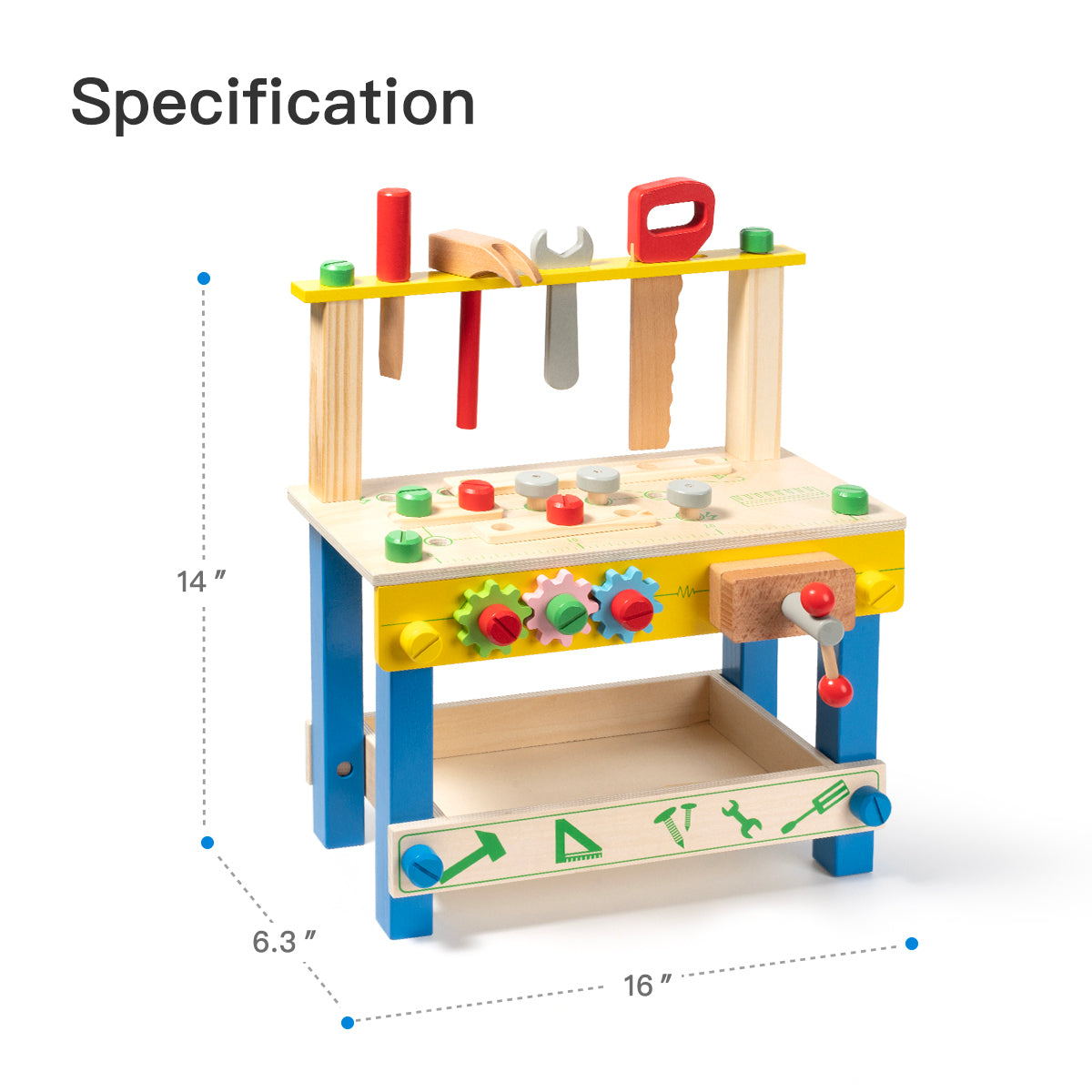 Wooden Tool Workbench Toy for Kids