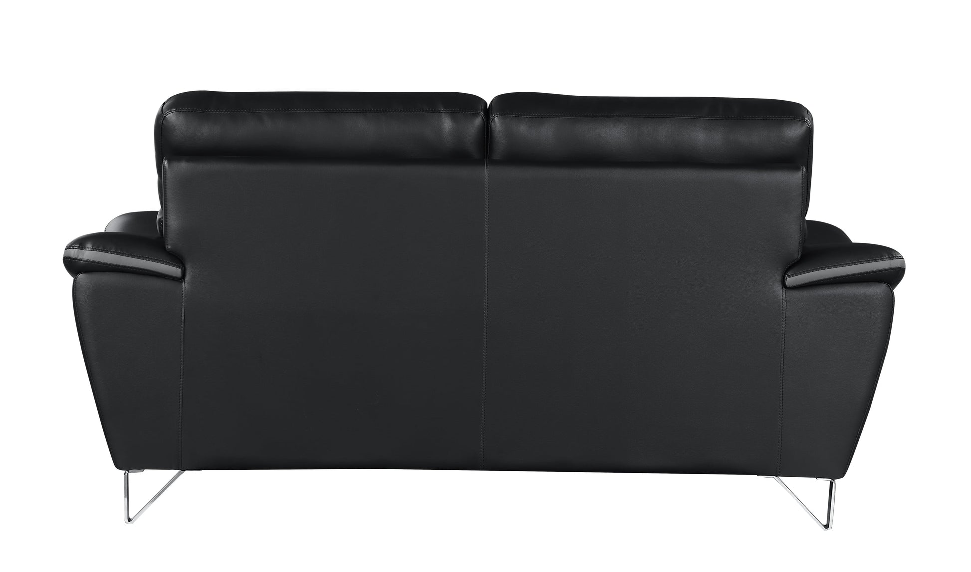 Genuine Leather Black Loveseat-4