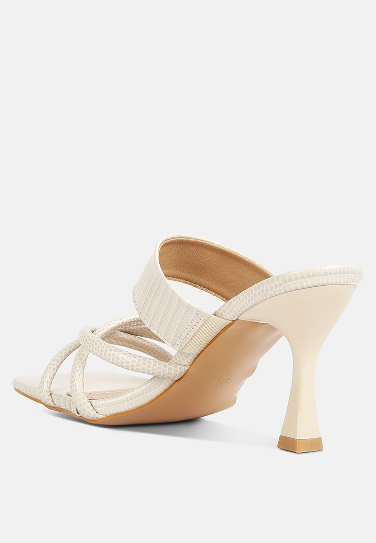 Chiri Criss Cross Strap Spool Heel Sandals-2