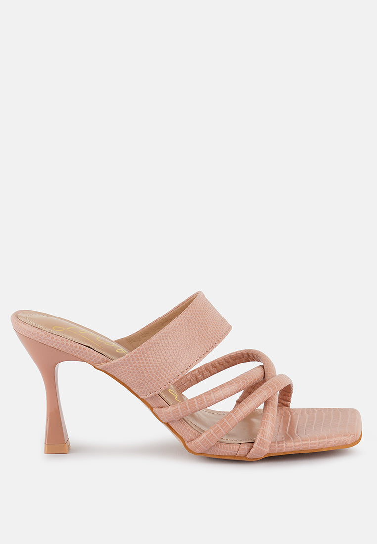 Chiri Criss Cross Strap Spool Heel Sandals-5