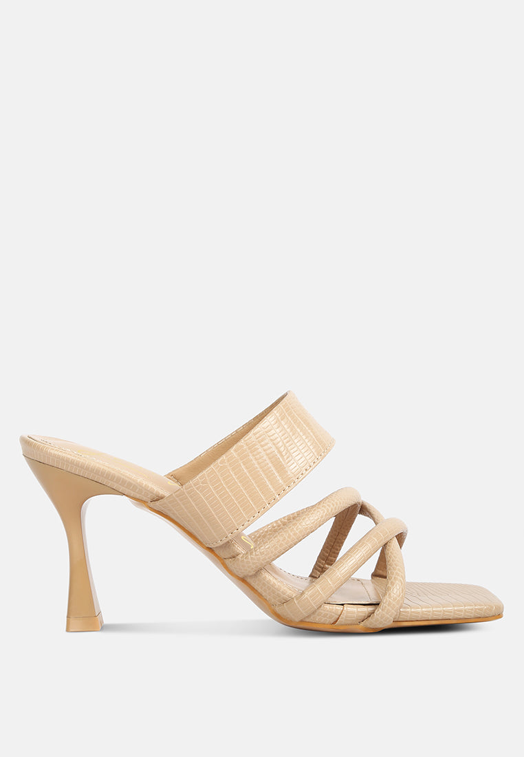 Chiri Criss Cross Strap Spool Heel Sandals-6