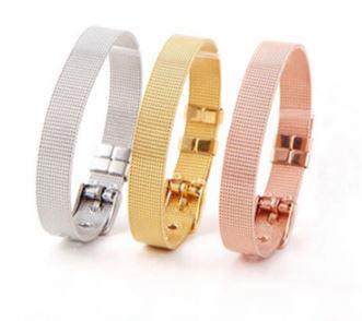 Stainless Steel Slider Bracelet -Gold-3