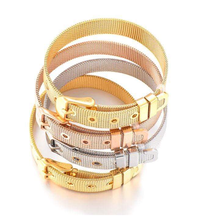 Stainless Steel Slider Bracelet -Gold-5