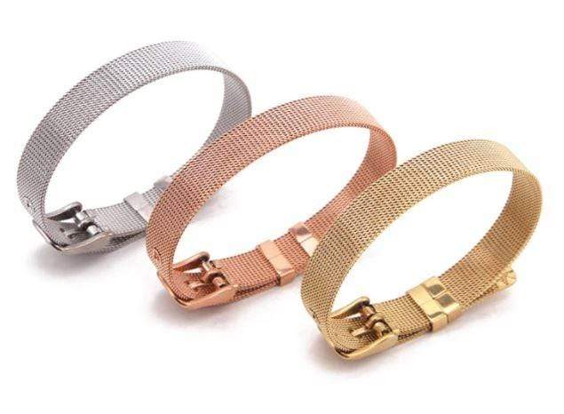 Stainless Steel Slider Bracelet -Rose Gold-4