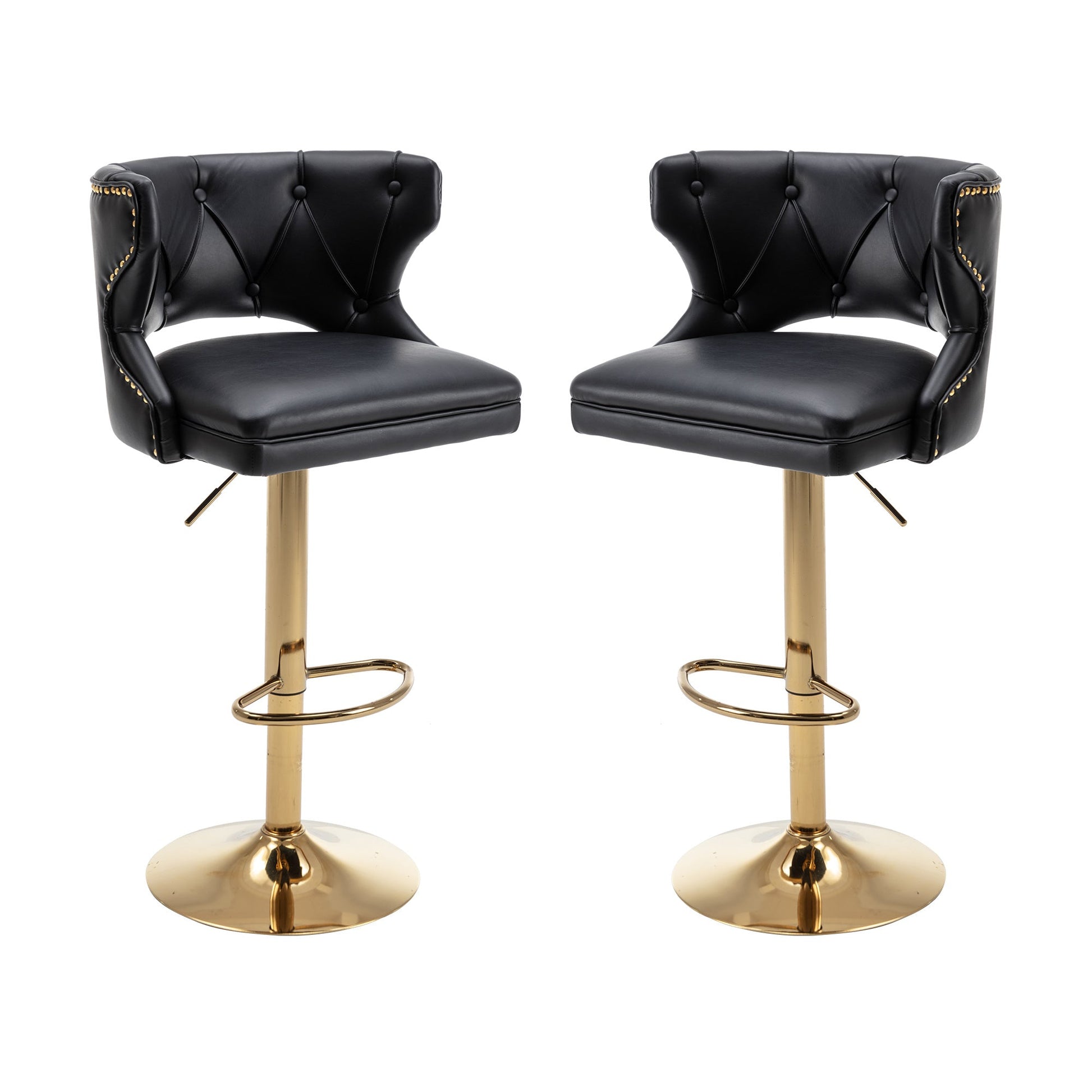 Set of 2 Modern Fashionable Velvet Bar Stools-0