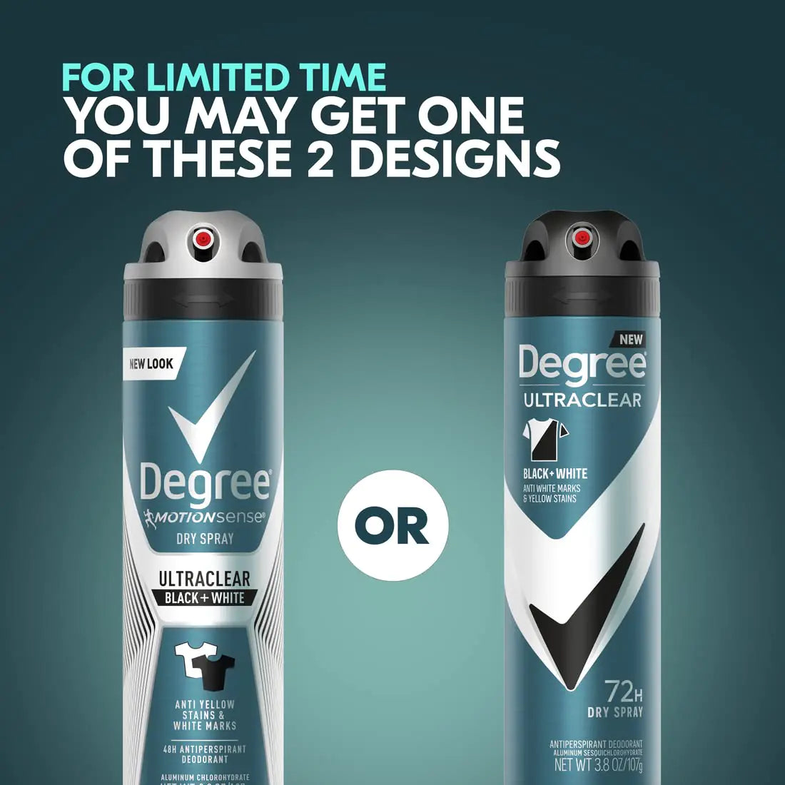 Degree Men Antiperspirant Deodorant Dry Spray Black + White Protects from Deodorant Stains Antiperspirant for Men with MotionSense Technology, 3.8 Ounce (Pack of 3) Body Deodorant