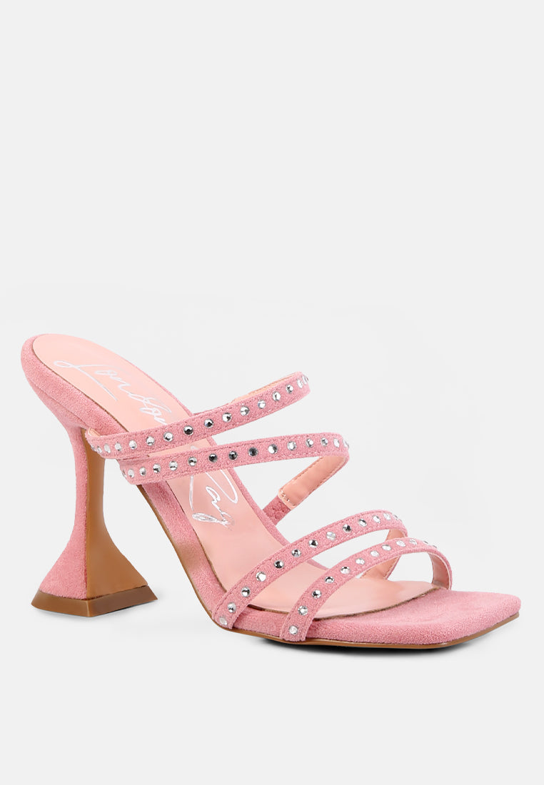 Face Me Studded Spool Heel Multi Strap Sandals-1