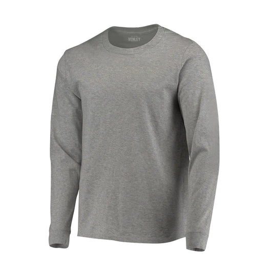 Heather Grey  Crew Neck Long Sleeve T-Shirt-0