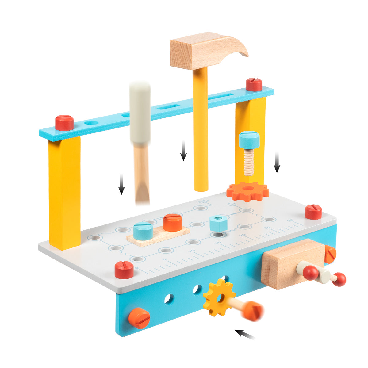 Wooden Tool Workbench Toy for Kids,Great Gifts for Toddlers,Christmas and Birthday Party (8 Pcs an order)