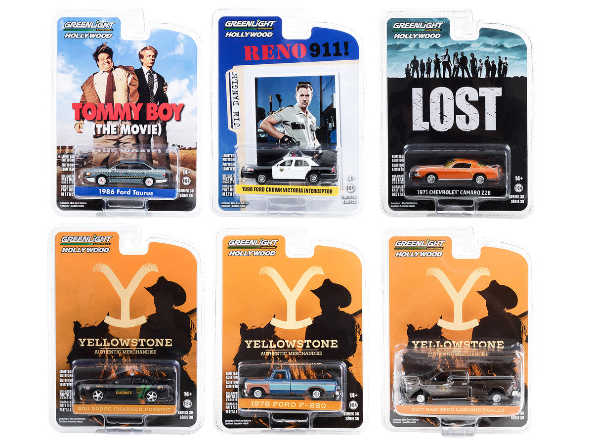 "Hollywood Series" Set of 6 pieces Release 38 1/64 Diecast Model Cars by Greenlight-0