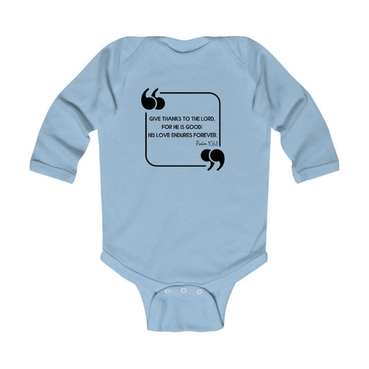 Infant Long Sleeve Graphic T-shirt Give Thanks To The Lord Black-0