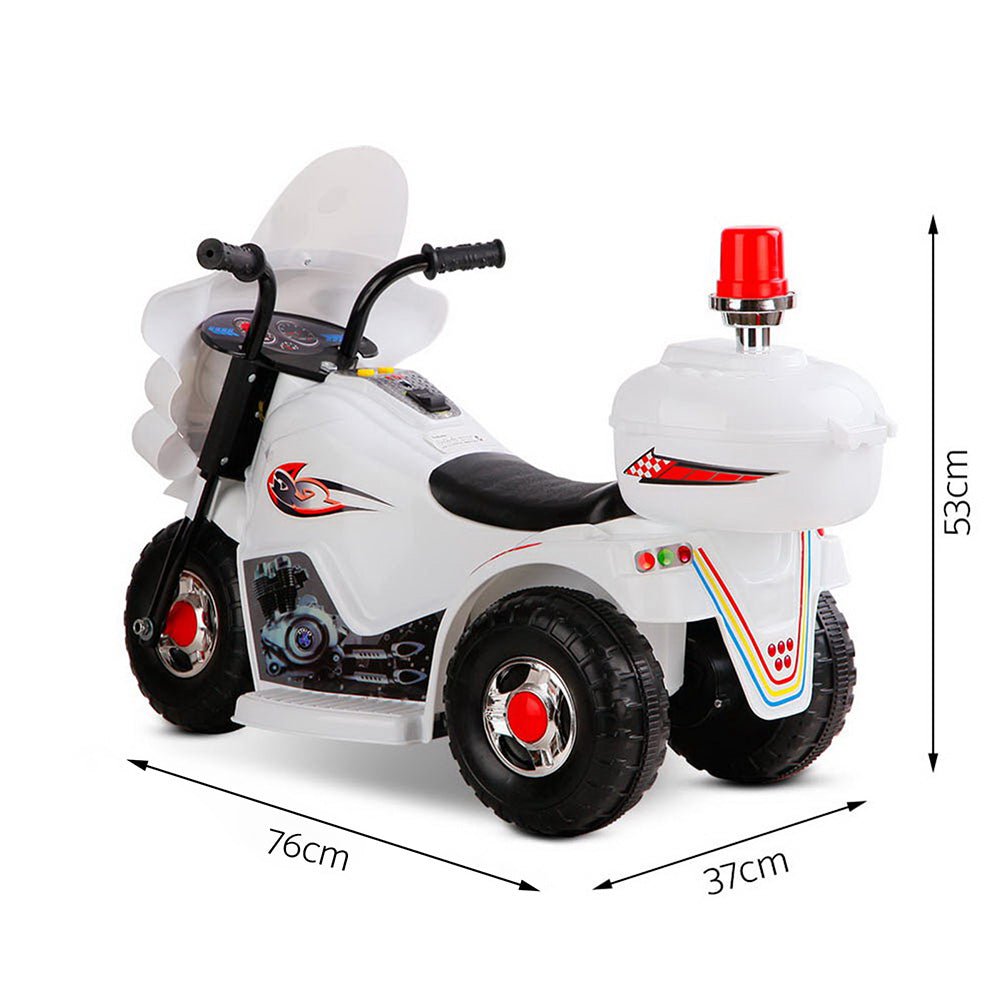 Kids Ride On Motorbike Motorcycle Car Toys White-1