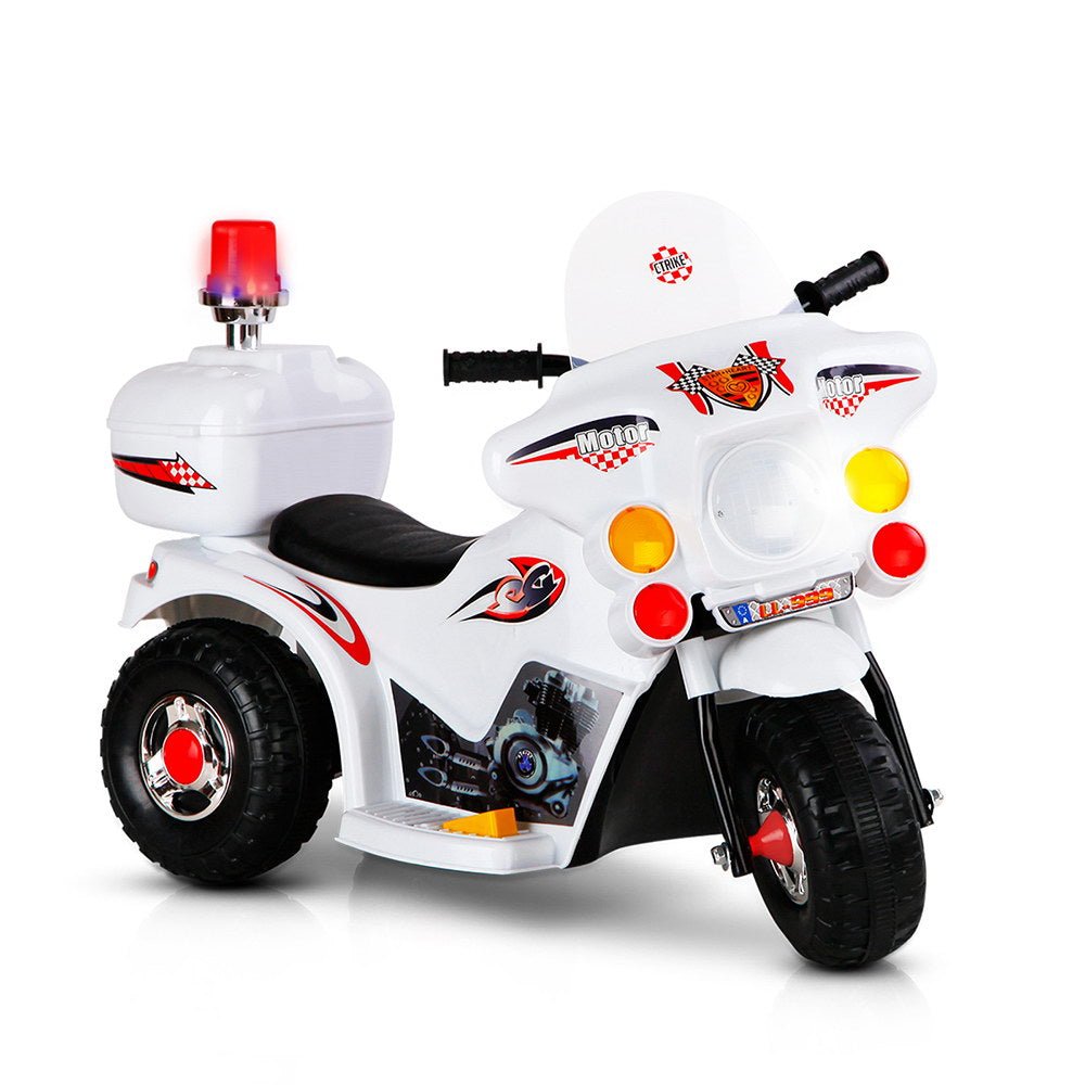 Kids Ride On Motorbike Motorcycle Car Toys White-0