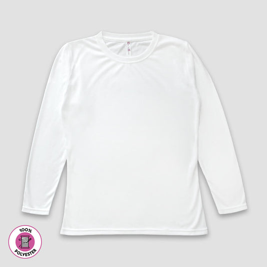 Women’s White Long Sleeve T-Shirts – 100% Polyester - ND4565WI - Neil & David ®