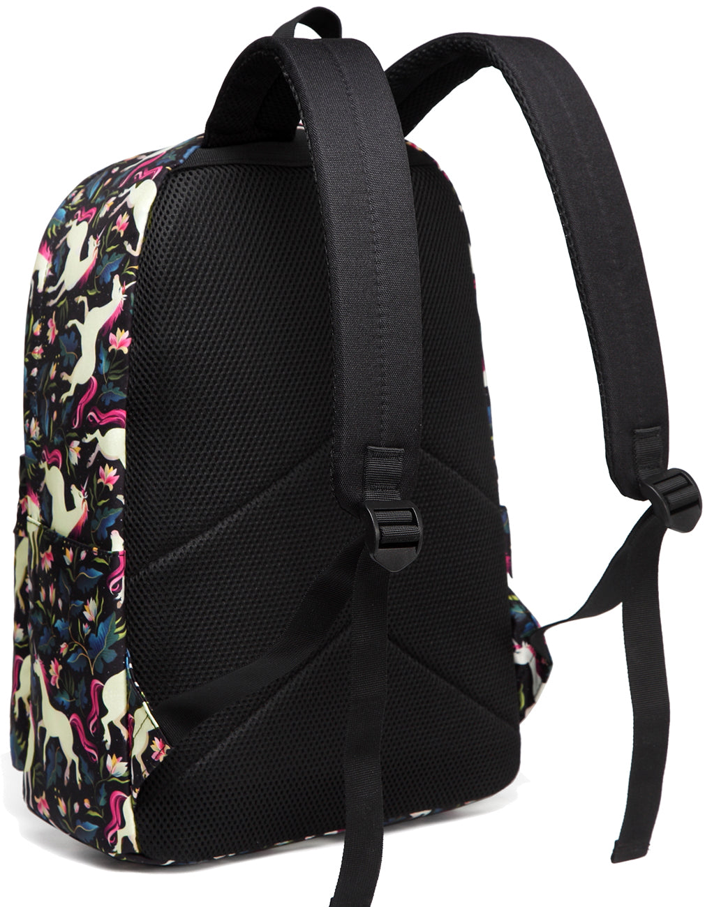 Fashion Women Backpack Girls VASCHY Classic Water Resistant Floral School Backpack 15Inch Laptop Casual Daypack Unicorn Backpack-3