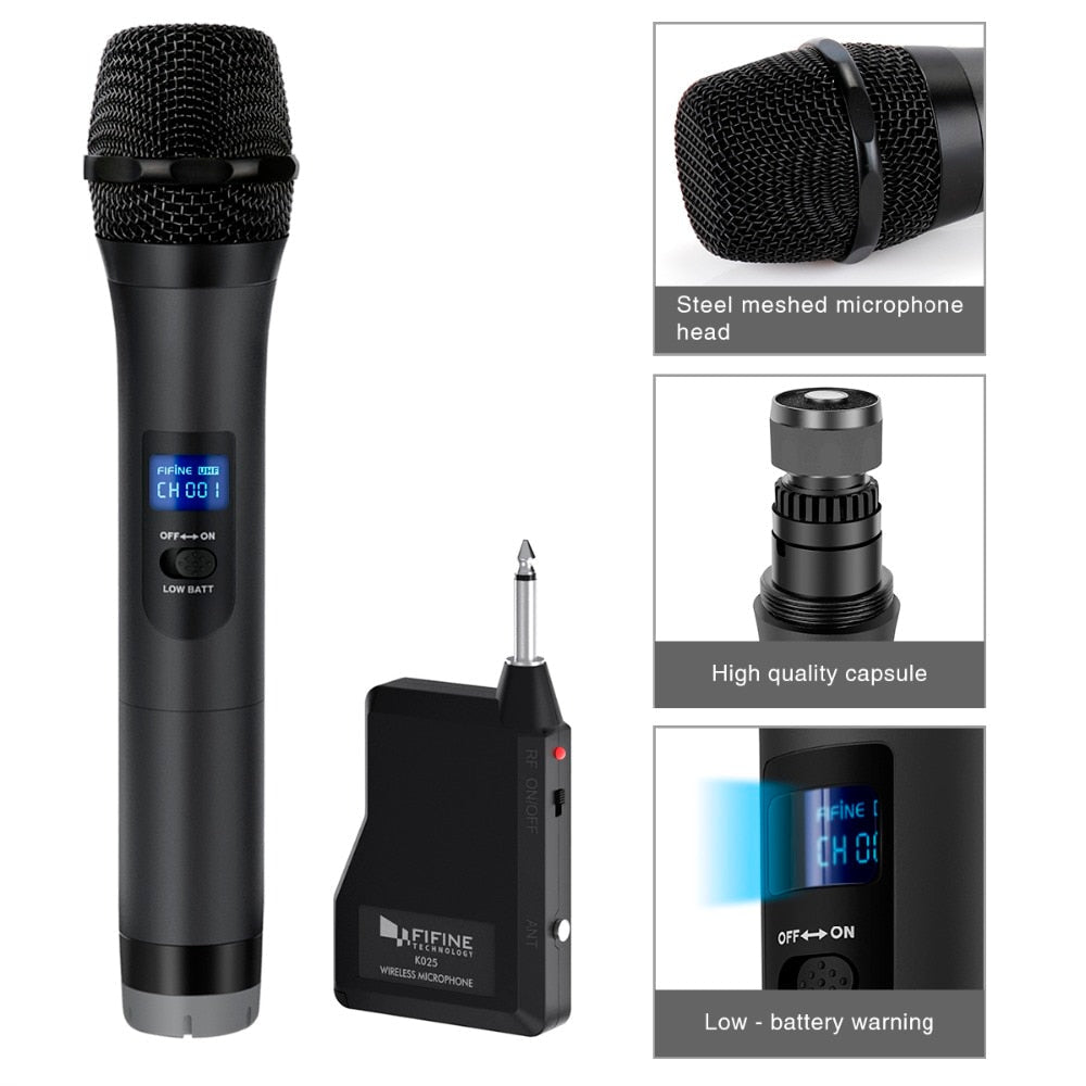 UHF Wireless Handheld Dynamic Microphone& Receiver for Outdoor party Wedding Bar Live Show School conference Karaoke-4