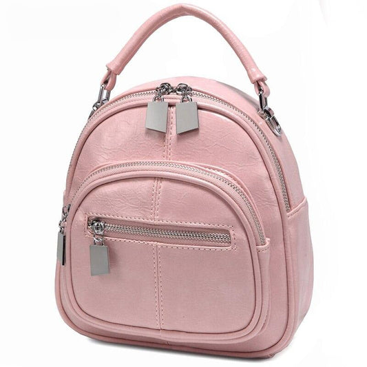 Women Mini Backpack Fashion Backpack Shoulder Bag for Teenage Girl Children Ladies Solid Color School Backpack Travel Bag-0