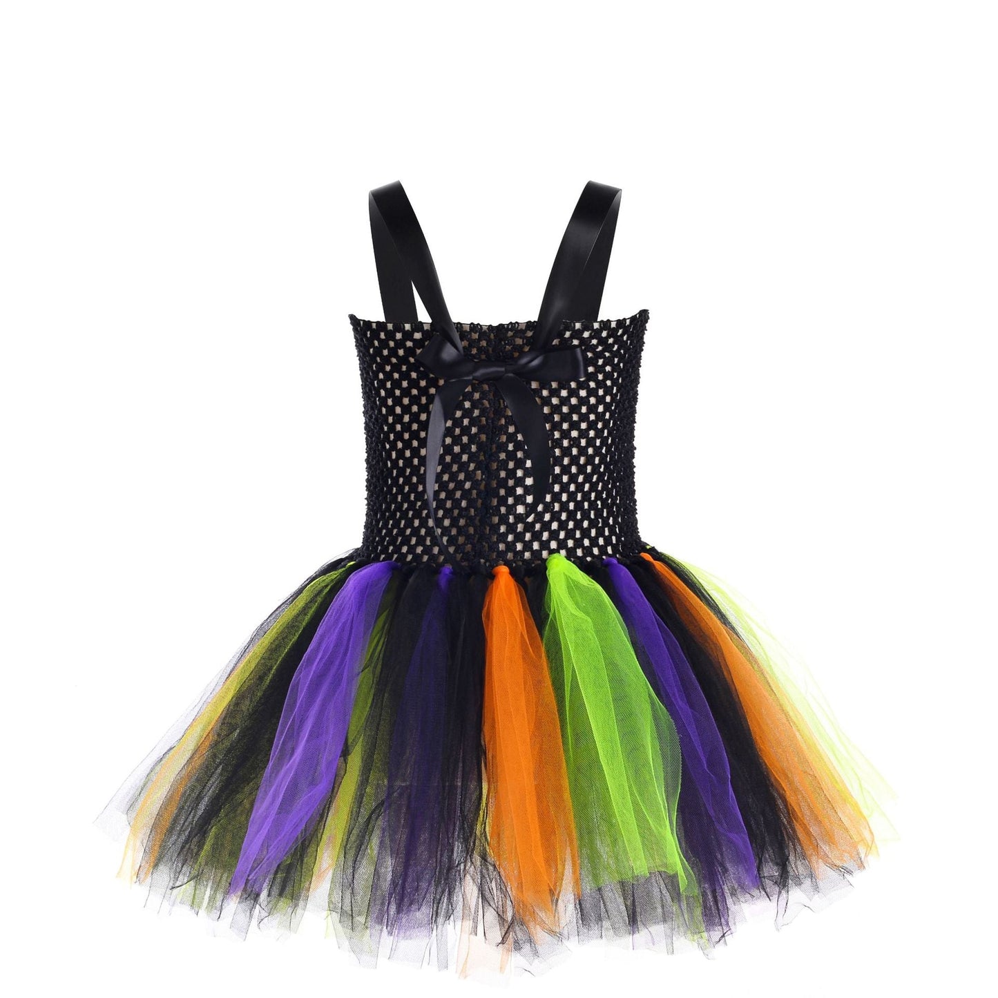 Children’s Halloween Little Witch Costume Mesh Tutu Dress & Hat-4