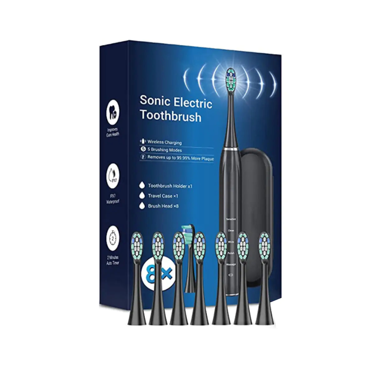 Smart Sonic Dental Care Toothbrush With 8 Brush Heads