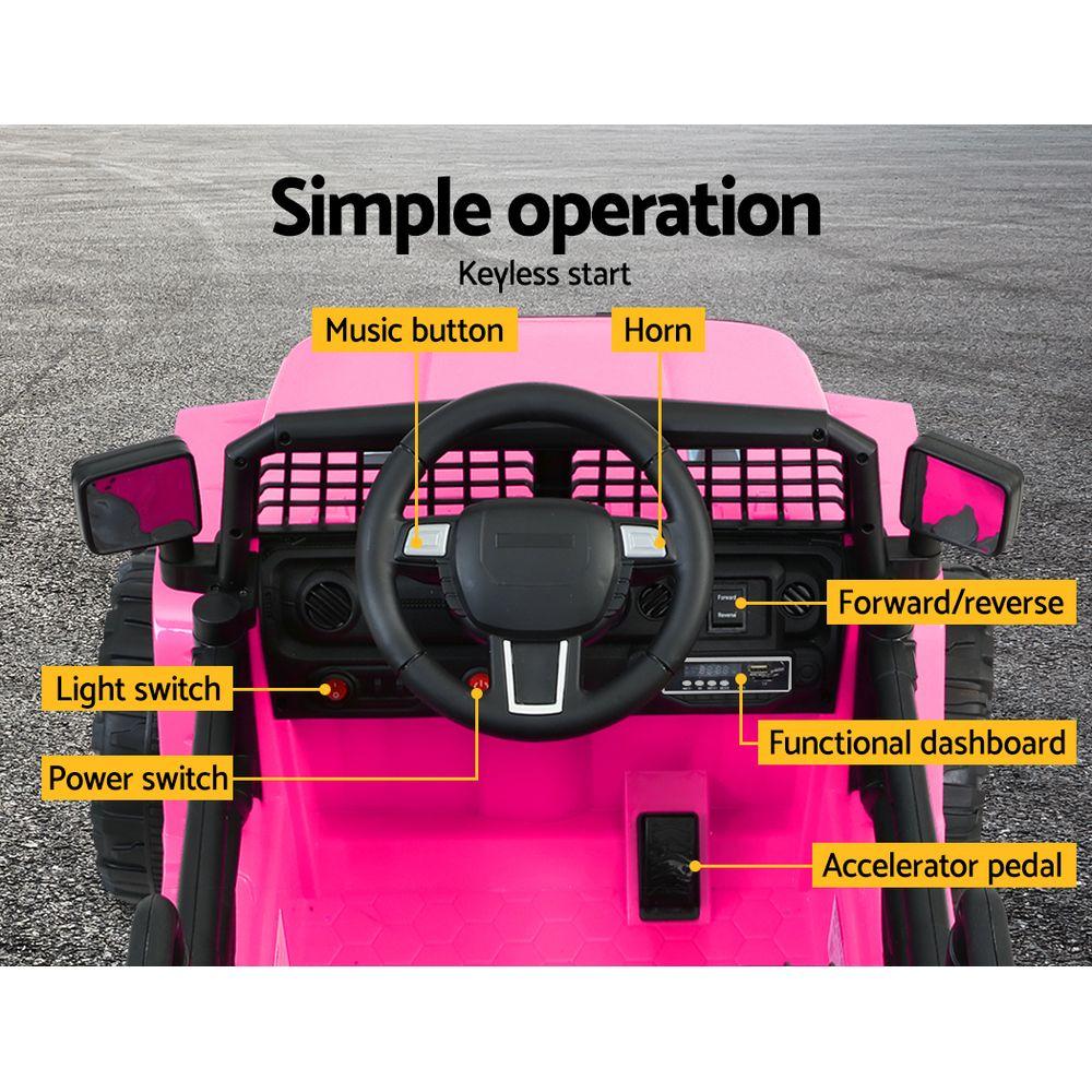 Kids Ride On Car Electric 12V Car Toys Jeep Battery Remote Control Pink-4