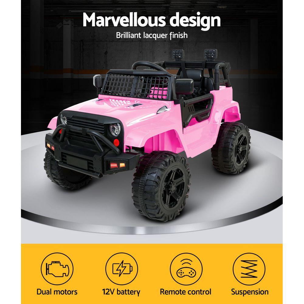 Kids Ride On Car Electric 12V Car Toys Jeep Battery Remote Control Pink-3