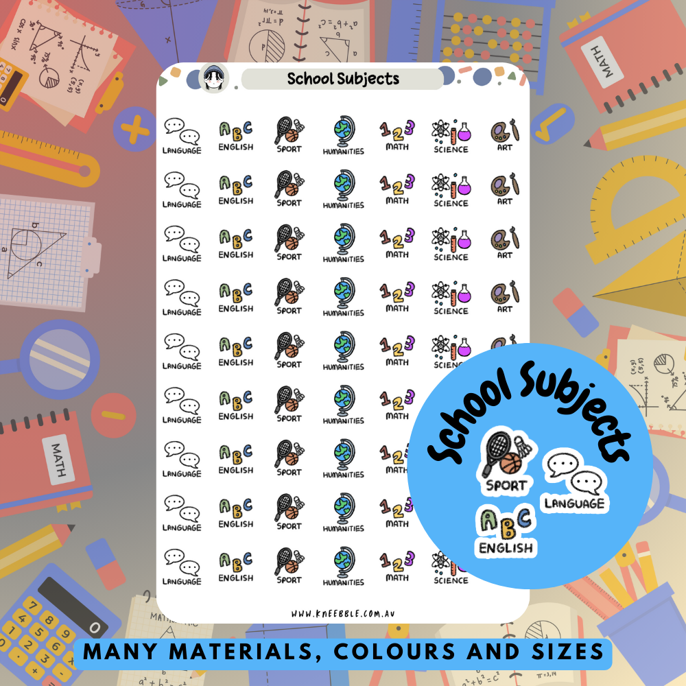 School Subjects Planner Stickers-0