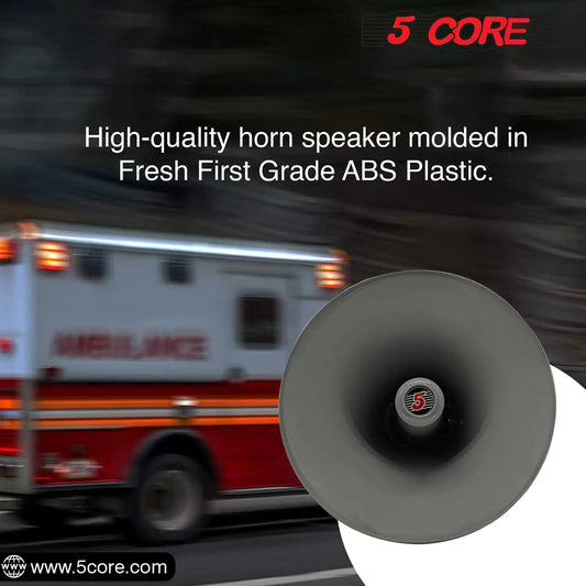 5 Core PA Horn Loud Speaker 12 Inch Outdoor Indoor 35W 8 Ohm Durable All Weather Multi Purpose Loudspeaker