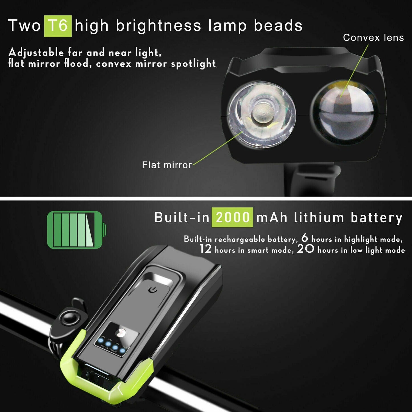 USB Rechargeable LED Bicycle Headlight With Horn - American Smart