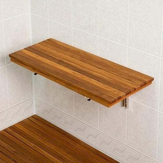 30" Grand Resort Wall Mount Teak Shower Bench - American Smart