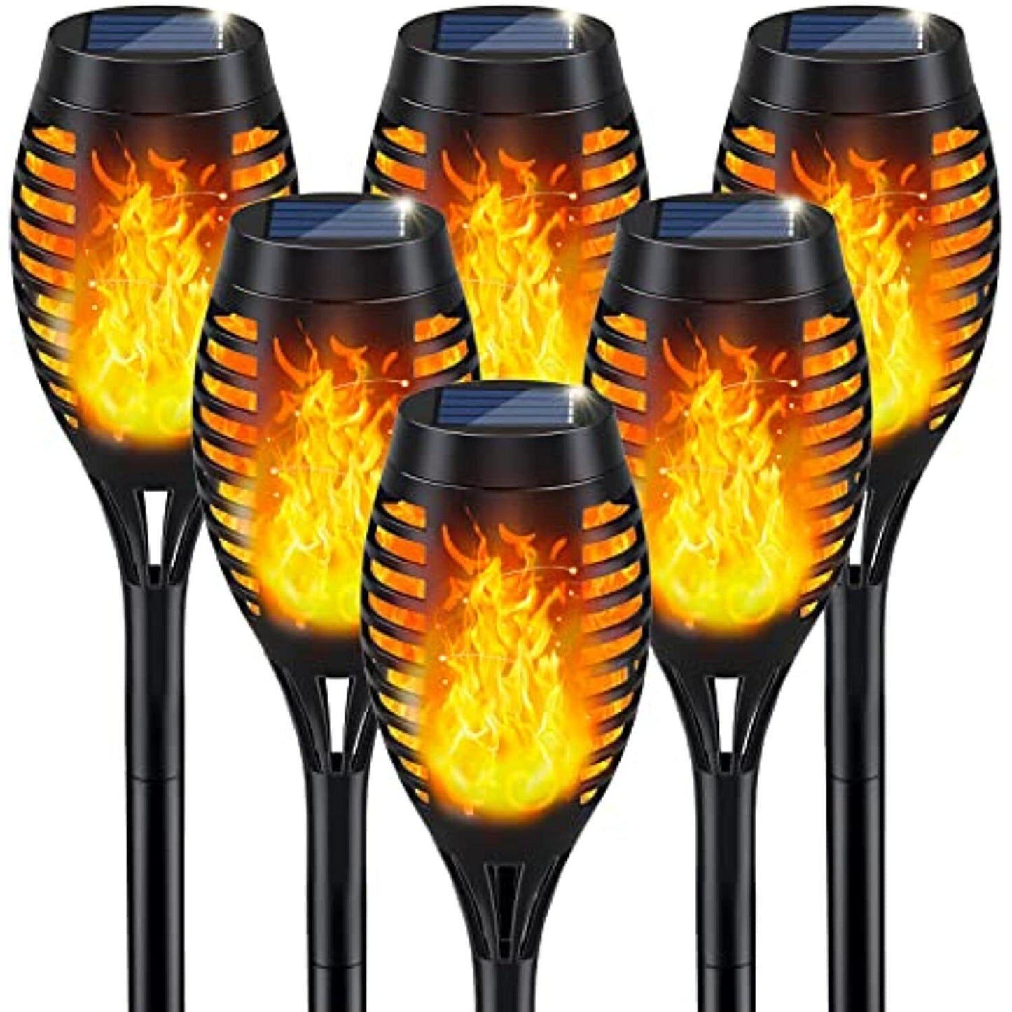 Solar Outdoor Lights, Solar Tiki Torches with Flickering Flame, Decorative