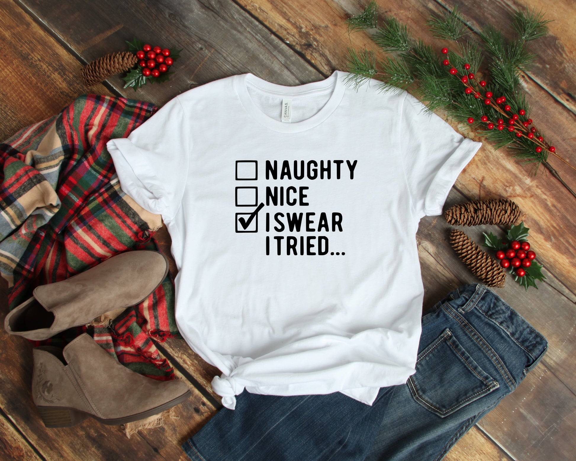 I Swear I Tried Shirt, Funny Christmas Shirts, Christmas Shirt - American Smart