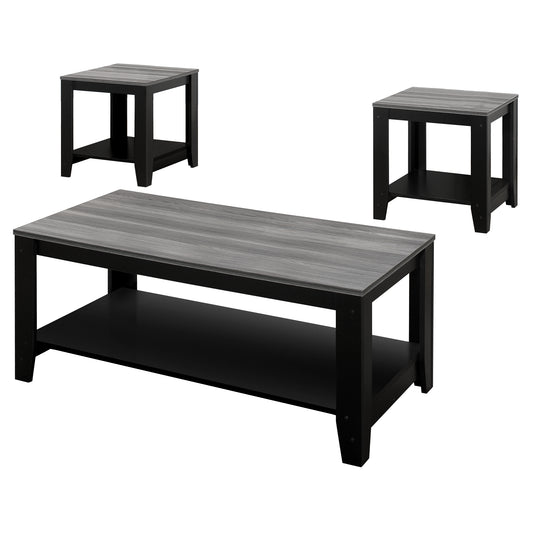 Black Grey Top Table Set  3Pcs Set - American Smart