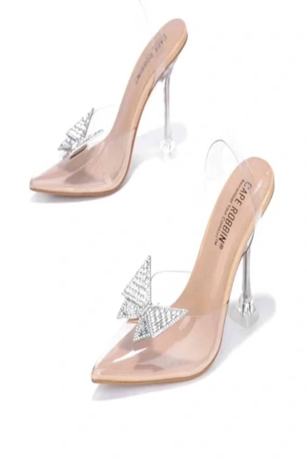 Clear Butterfly Slingback Heels - American Smart