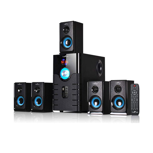 beFree Sound 5.1 Channel Surround Sound Bluetooth Speaker System- Blue