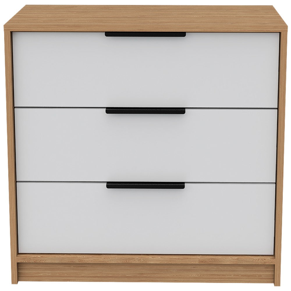 3 Drawers Dresser Maryland, Superior Top, Smokey Oak / White Finish-4