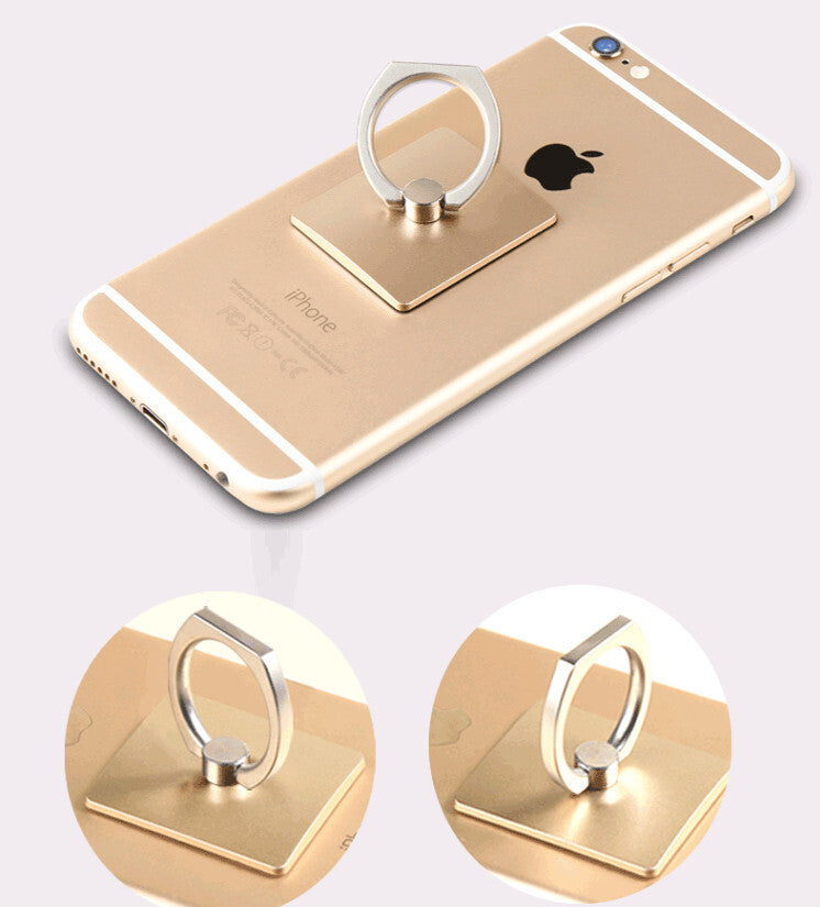 Portable Universal Metal Finger Ring Phone Holder - 360 Rotating Bracket for iPhone Samsung, Gold