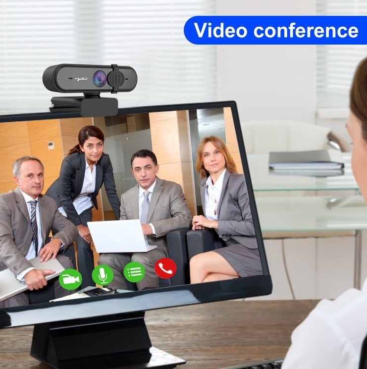 1080P HD Webcam with Mic Fast Autofocus Web Camera with Protective Cover HD 1080P