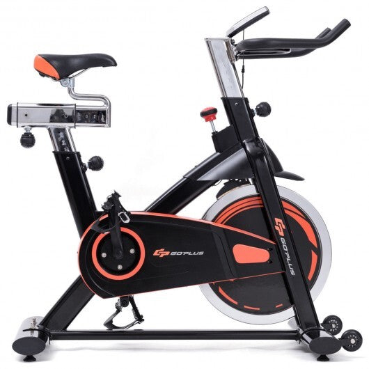 Indoor Fixed Aerobic Fitness Exercise Bicycle with Flywheel and LCD Display