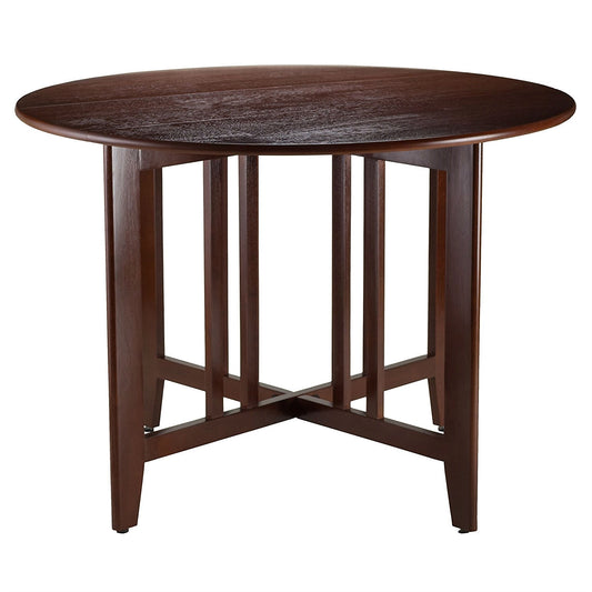 Mission Style Round 42-inch Double Drop Leaf Dining Table - American Smart