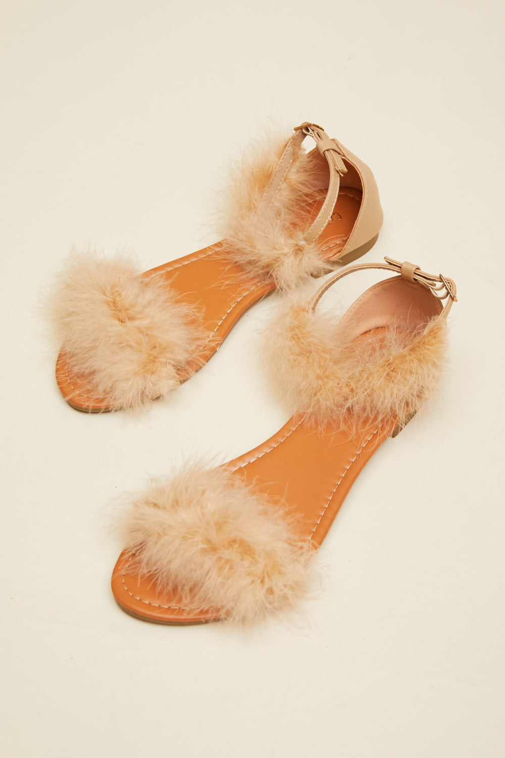 Maribou Feather Flat Sandals - American Smart