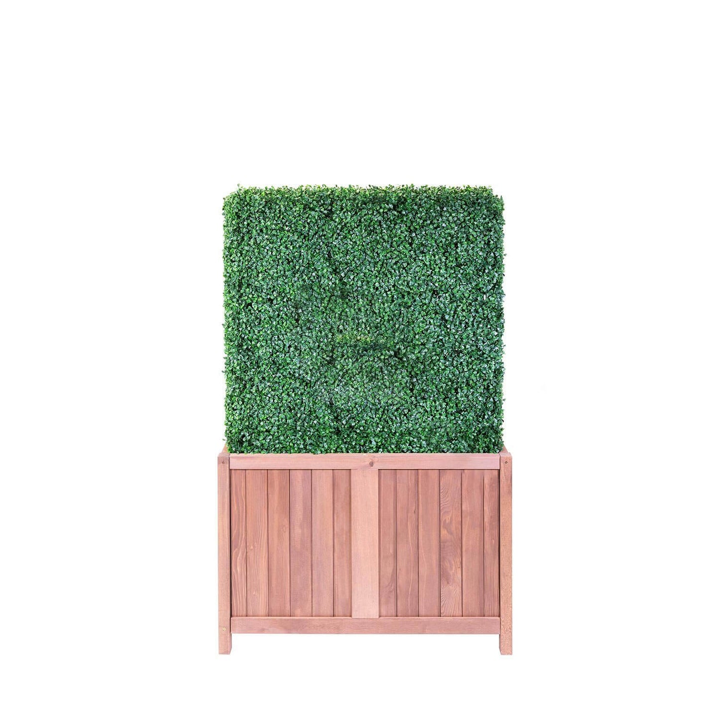 6ft Faux Boxwood Hedge with Wood Planter Box - American Smart