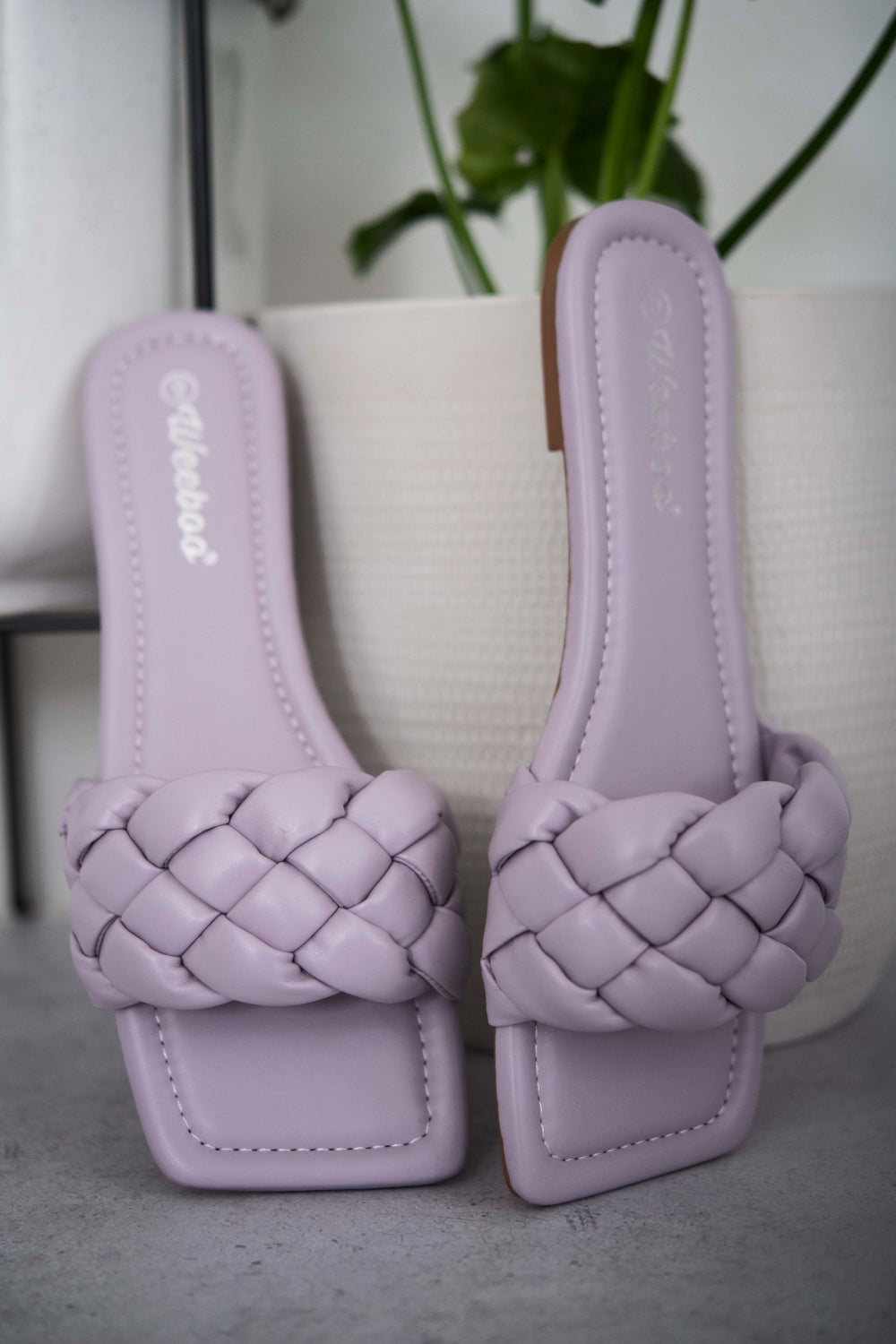 Purple Woven Flat Sandals - American Smart