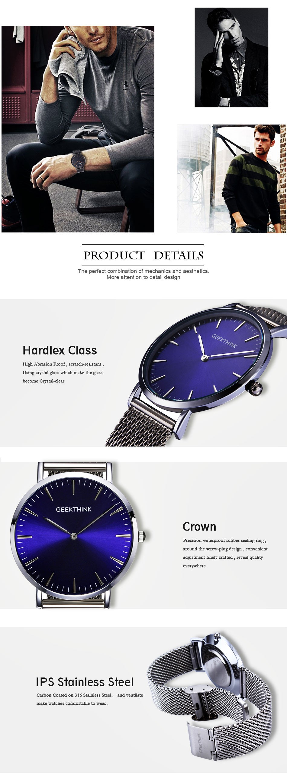 Top Luxury Brand Quartz watch men Black Casual Japan Movt stainless steel Mesh strap ultra thin clock male-27