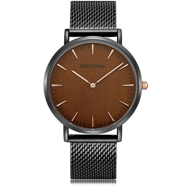 Top Luxury Brand Quartz watch men Black Casual Japan Movt stainless steel Mesh strap ultra thin clock male-22