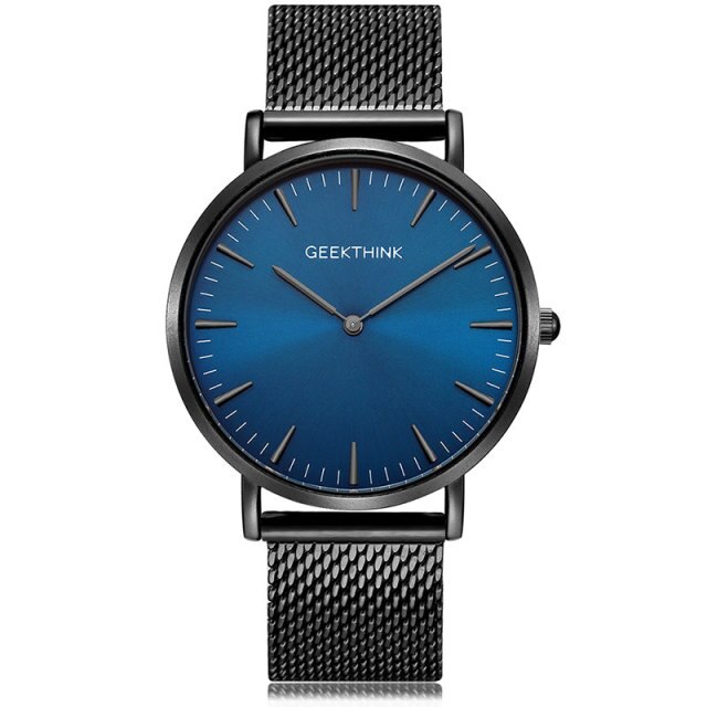 Top Luxury Brand Quartz watch men Black Casual Japan Movt stainless steel Mesh strap ultra thin clock male-14