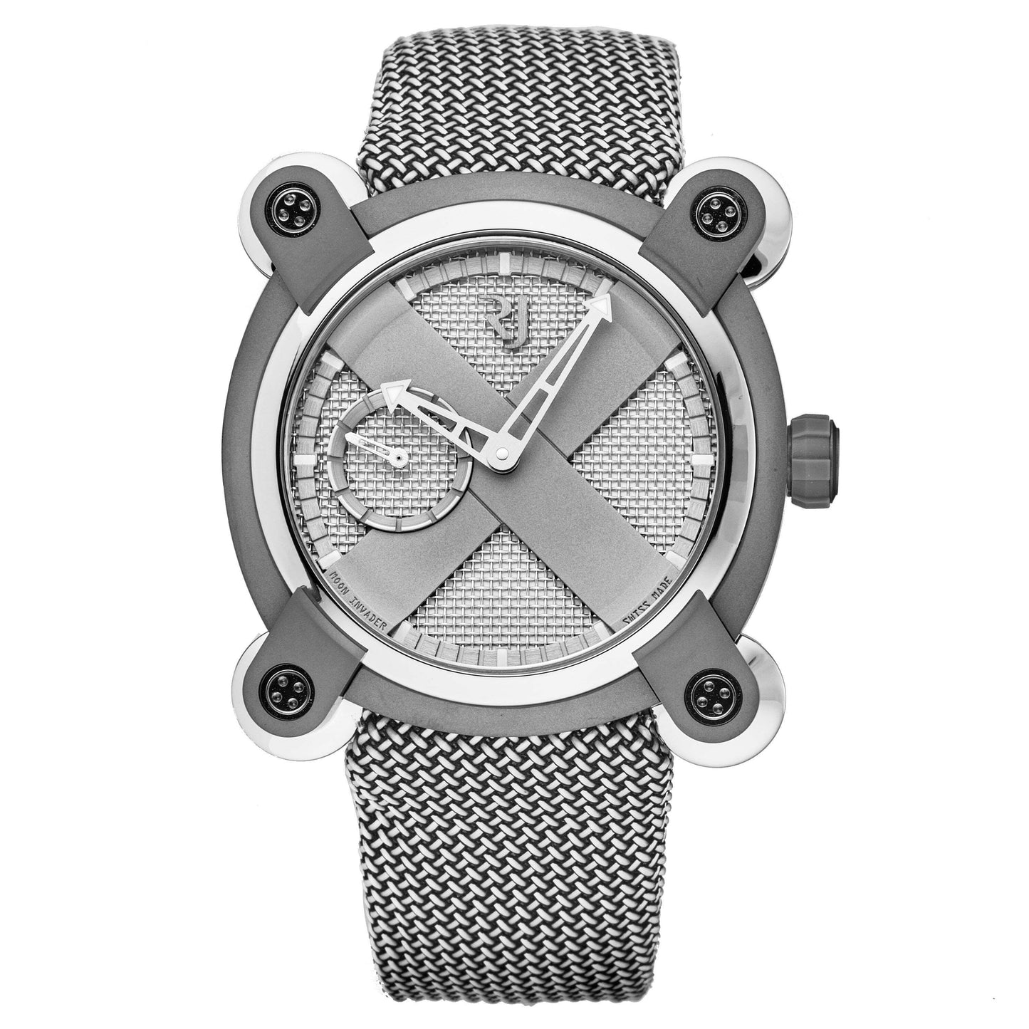 Romain Jerome Men's RJ.M.AU.IN.020.03 'Moon Invader' Grey Dial Fabric Strap Titanium Swiss Automatic Watch